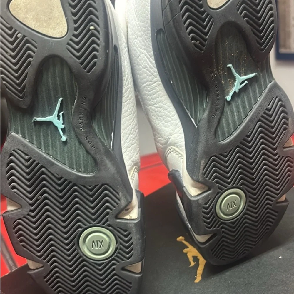 Jordan Little Kids White Black Teal Basketball Sneakers